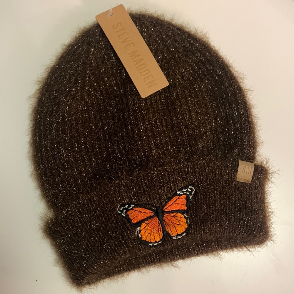 NWT Steve Madden butterfly beanie